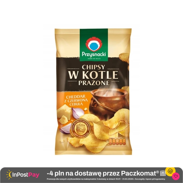 Przysnacki Chipsy w kotle prażone cheddar z czerwoną cebulą 125 g.jpg