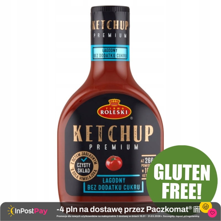 Firma Roleski Ketchup łagodny bez cukru 425 g.jpg
