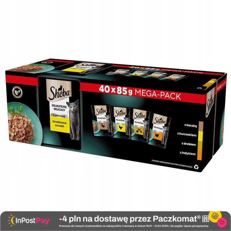 Sheba Delicacy drobiowe smaki mokra karma dla kota w galaretce 40x85g.jpg