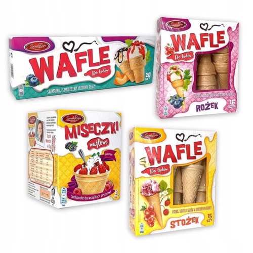 Smak Raju Wafelki do lodów Mix rodzajów x 4 sztuk.jpg