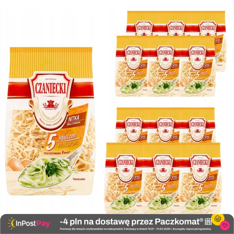 Czaniecki Makaron 5 jajeczny nitka walcowana 250 g x 12 sztuk.jpg