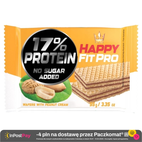 Flis Happy Fit Pro wafelek bez dodatku cukru o smaku orzeszków arachidowych 95 g.jpg