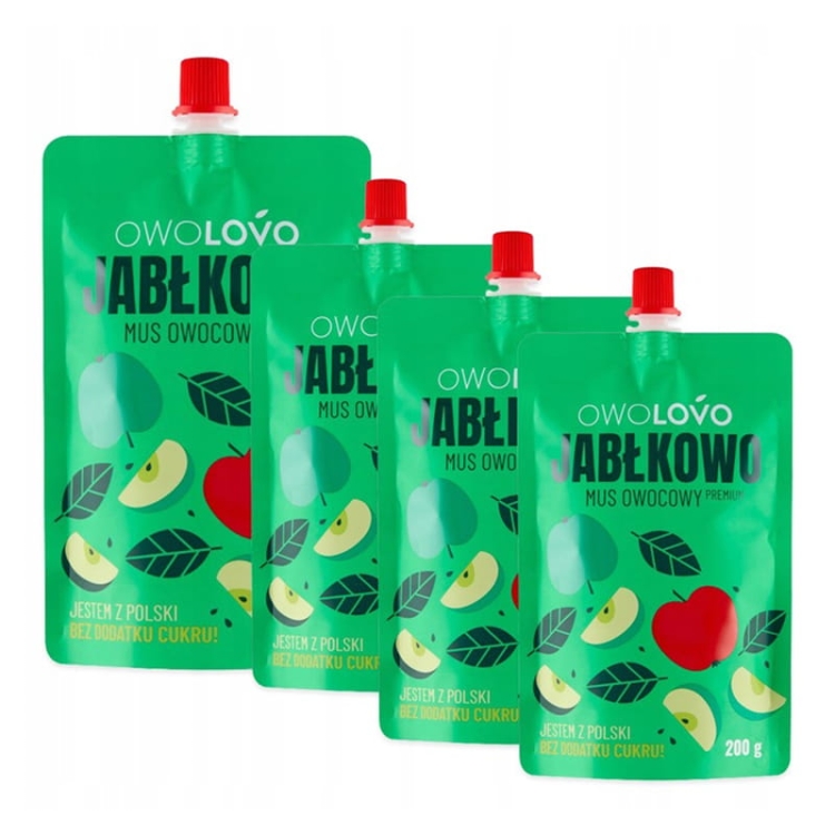 OWOLOVO Mus jabłkowy Jabłkowo 200 g x 4 sztuki.jpg