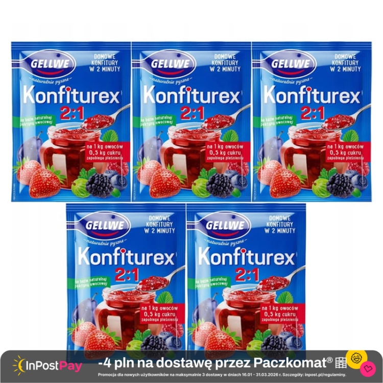 Gellwe Konfiturex 2x1 Mieszanka żelująca do konfitur i dżemów 30 g x 5 sztuk.jpg
