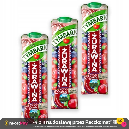 Tymbark Owoce Świata Napój wieloowocowy żurawina 1 l x 3 sztuk.jpg