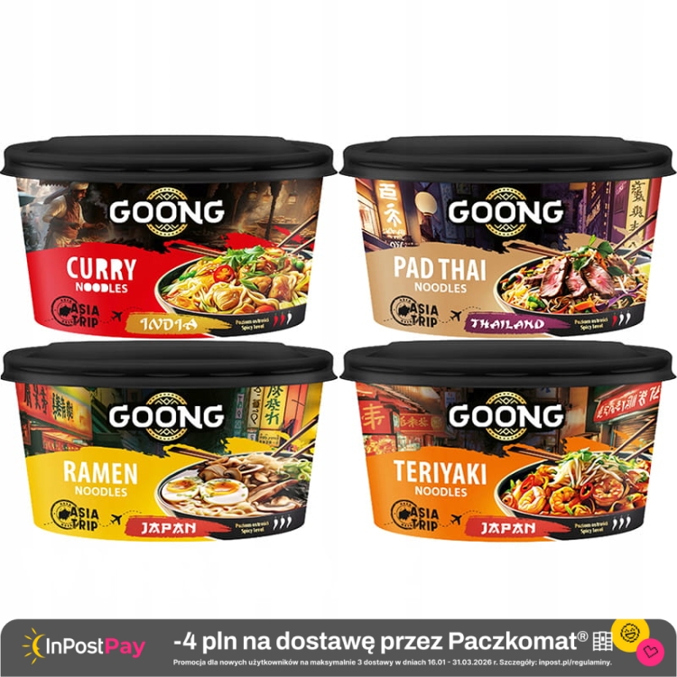 Goong Noodles 90 g - MIX smaków Curry, Pad Thai, Ramen, Teryiaki.jpg