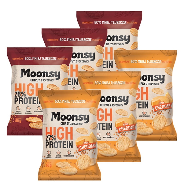 Moonsy Chipsy z soczewicy o smaku Barbecue & Cheddar 60 g x 6 sztuk.jpg