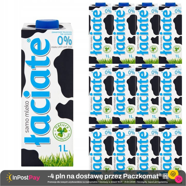 Łaciate Mleko o zawartości tłuszczu 0% 1L x 12 sztuk.jpg