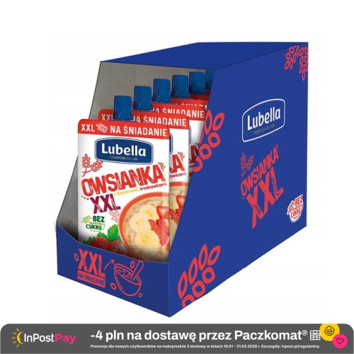 Lubella Owsianka XXL z bananami truskawkami 170 g x 10 sztuk.jpg