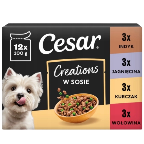cesar-creations-mokra-karma-dla-psa-mix-smakow-w-sosie-saszetki-12-100g-8410136051326.webp