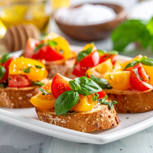 Bruschetta z pomidorami i bazylią