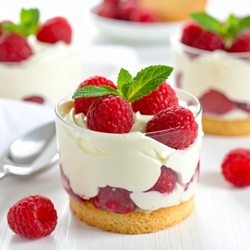 Deser mascarpone z malinami